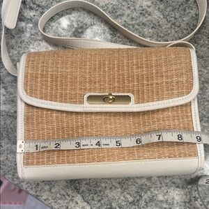 Tan and White Crossbody Bag